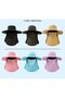 Sun hat dark green detachable neck protector UPF50+ foldable. - 5