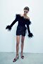 Pippa Sequined Mini Wrap Skirt Black - 3