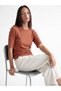 Two Mt Shop Quality Oval Collar Lace Detailed Women's T-Shirt