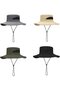 Men's wide-brimmed sun hat with UV protection - Black - 5