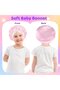 2-pack satin children's sleep caps, stretch wide-brimmed unisex (pink + purple) - 4