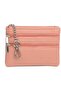 Women's wallet chestnut brown with key ring.