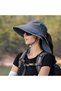 Unisex sun hat - Foldable garden Wide brim with neck protector Chin tie Suitable for outdoor and gardening 1 Dark cyan