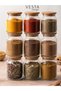 9 Pieces of Airtight Natural Bamboo Glass Jars with Lids - Set of 9 Multi-Purpose Jars - 620 ml - 2