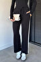 Black Women's Elastic Waist Side Stripe Sweatpants - 2