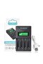 4-Slot Intelligent Battery Charger for AA and AAA Batteries