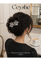 Pinterest Flower Detailed Silver Color Metal Scalloped Hair Clip |   Floral Buckle |   Hairpin Hair Accessory - 3