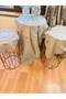 Gray Dowry Flowers Model 5 Piece Linen Lace Runner Set Living Room Set - 5