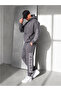 Unisex Hoodie and Jogger Sweatpants Printed Oversize 3 Thread Hooded Tracksuit Set - 3