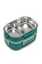 1650 ml 2-Tier 3-Compartment Stainless Steel Lunch Box, Lunch Box with Fork and Spoon - 8