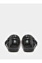 Black Patent Criss-Cross Buckled Ballerina Flats - 4