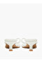 White Kitten Heel Thong Sandals - 4