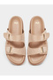 Beige Studded Flat Comfort Sandals - 5