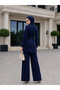 Asymmetrical Cut Tunic Stylish Design Trouser Suit Outfit - 3