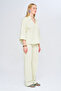 Women's Comfortable Cut Blouse with Collar and Sleeves - 4