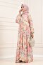 Esin Half Button Robe Dress-Pink - 5