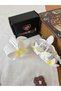 Set of 2 Matte White Yellow Ombre Floral Lotus Hair Clips - Summer Plumeria Flower Hair Clips - 2