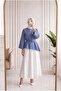 Ferhan Striped Asymmetrical Blouse-Ss13202 Navy Blue