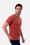 3-Pack Organic Cotton Men's Short Sleeve Crew Neck T-Shirt (Khaki - Brown - Brick) - 7