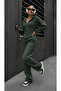 Women's Sporty Stylish Zippered Three-Thread Non-Printed Fabric Top and Bottom Tracksuit Set 0057 - 4