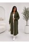 Women's Shawl Collar Long Knitwear and Bearded Furry Cardigan