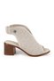 Women's Sandals Evening Dress Genuine Leather Laser Cut Thick Heeled Elastic 26Y-5145 - 2