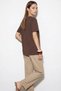 Women's V-Neck for Love Embroidery and Beading Embellished Oversize t Shirt Bitter Coffee - 6