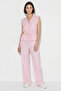 Women's Zippered Double Pocket Adjustable Vest with Elastic Waist Pink Set - 4