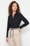 Women's Tie-Dye Detailed Waist-Fitted Cotton Shirt Dg Black - 2