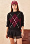 Women's Baklava Black Claret Red Sweater - 7