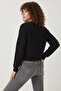 Women's Buttoned Patterned Knitwear Black Cardigan - 6