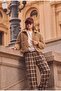 Women's Milk Coffee W6-57 Belt Length Teddy Fabric Jacket Coat - 4