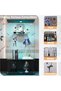 lunhung Glass Display Cabinet 4-Shelf with LED Lights and Lock,2 Doors Curio Cabinets Display Case Storage Cabinet,Glass Floor Standing Bookshelf for Living Room 32" W x 14" D x 64" H (Black) - 4