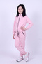 Girl's High Collar Zippered Waist Tie Elastic Leg Sweatpants Set - 2