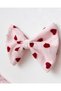 Girl's Bow Detailed Heart Patterned Pink Tulle Dress and Buckle Set - 4