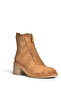 Z555671002 Tan Genuine Leather Suede Thick Heeled Women's Boots - 5