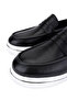 Men's Genuine Leather Black Loafer Shoes - 3