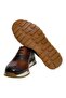 Brown Lace-Up Genuine Leather Men's Shoes - 3