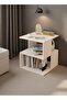 Bedside Table,Nightstand - Sofa Side Table, End Table & Coffee Table, White Wood Bedside Storage Organizer with Open Shelf for Bedroom Living Room Bathroom - 3