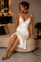 Ecru Lace Detailed Satin Nightgown - 2