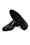 Black Color Laceless Genuine Leather Men's Shoes - 2