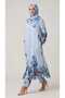 Women's Tunic with Front Buttons, Pockets, Patterned Collage, Elastic Waist Pants, Elastic Waist, Summer Two-Piece Suit - 2