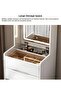 Modern 3-in-1 Makeup Table with LED Lights, Vanity Table with Mirror and Large Storage Space, Bedroom Multi-Functional Storage Cabinet, Home Dressing Table and Chair Set - 5