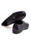 Black Color Lace-Up Genuine Leather Men's Shoes - 2
