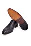 Black Color Lace-Up Genuine Leather Men's Shoes - 3
