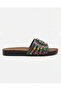 Women's Colorful Bead Embroidered Stylish Summer Slippers with Wedge Heels - 2
