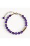 Touchs Collection 100% Natural Amethyst Bracelet (Gold Color) - the Stone of Internal Awakening