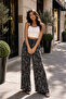 Viscose Basic High Waist Wide Leg Lace-Up Women's Trousers Dasanli - 2