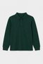 Girls & Boys Unisex Dark Green 100% Cotton Polo Collar Long Sleeve 2-Piece T-Shirt - 3