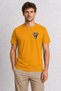 Engraving Style Grape Bunch Print T-Shirt - Yellow